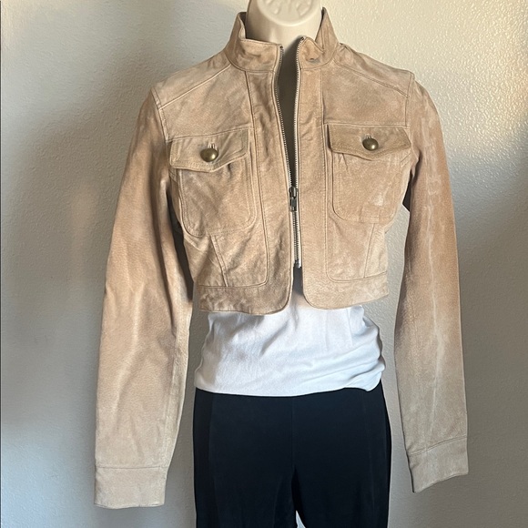 Wilsons Leather Light Tan Suede Cropped Jacket NWOT